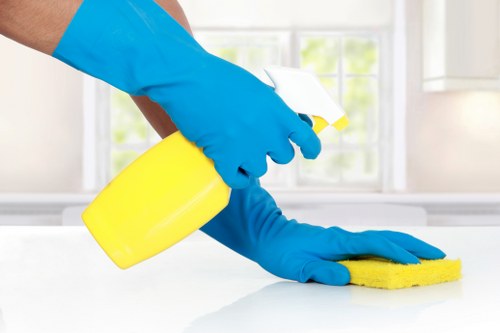 Satisfied clients in a spotless office
